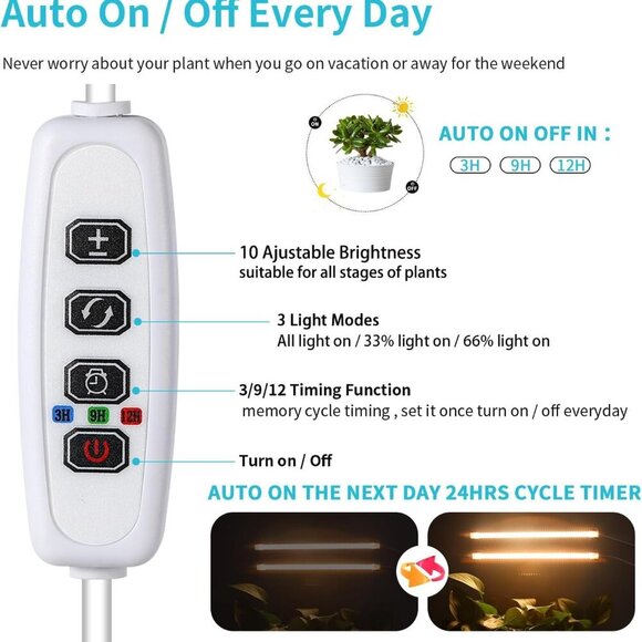 LED Grow Light Strips for Indoor Plants Full Spectrum 3500K, 96 LEDs Plant Light - Picture 4 of 8